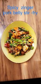 Spicy Ginger pork belly stir fry