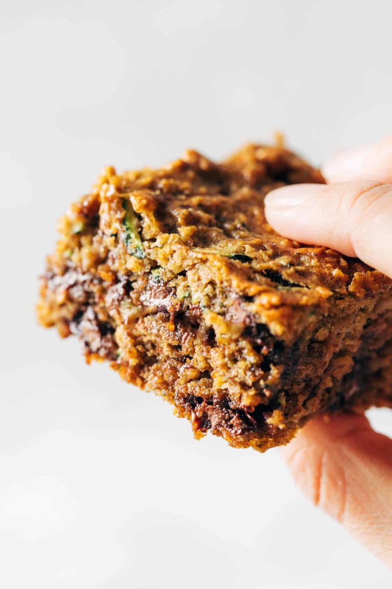 Almond Butter Chocolate Chip Zucchini Bars